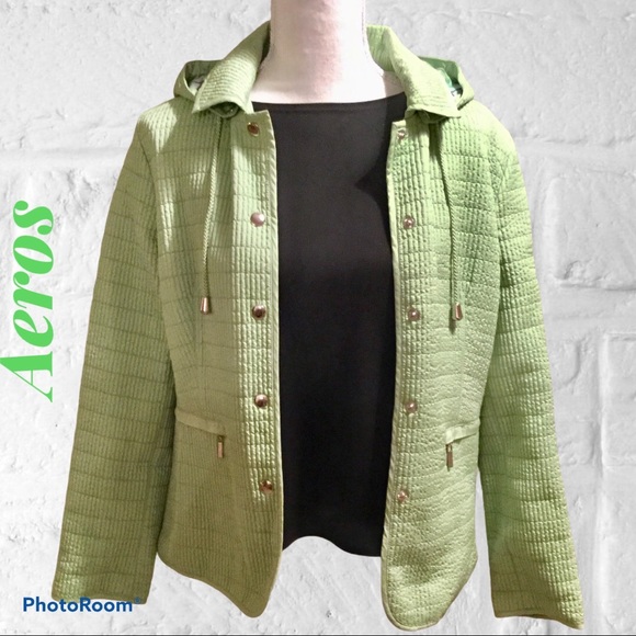 Aeros Green Plaid/ Green Reversible Lightweight Jacket - Picture 4 of 6